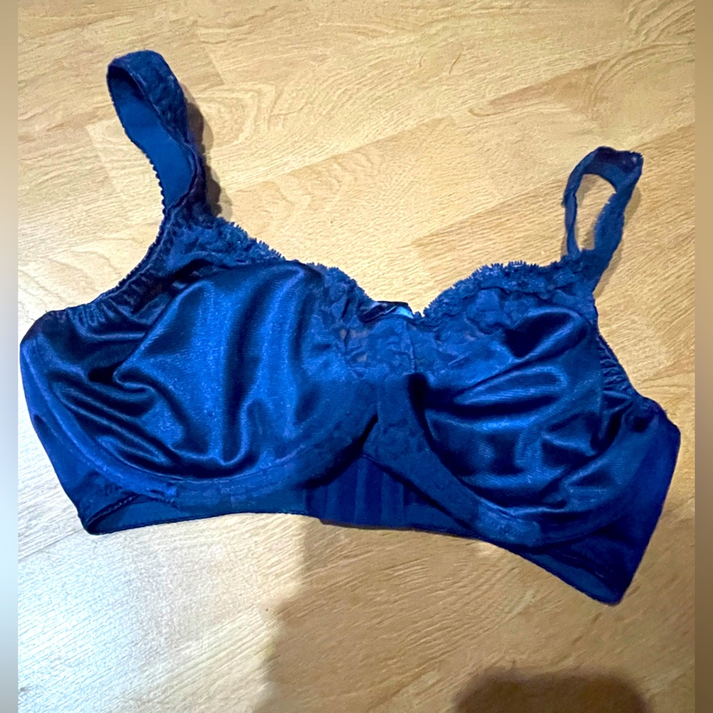Warner's Blue Satin underwire Bras Collection
